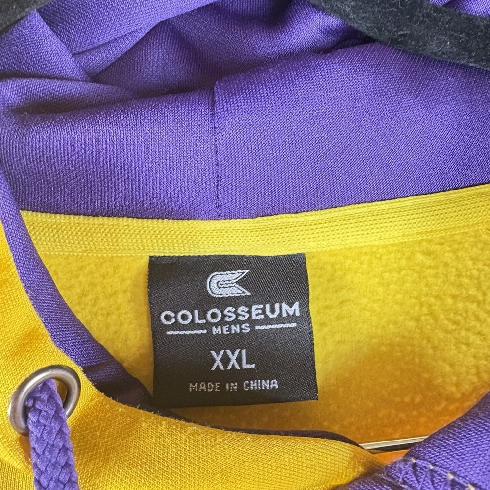 Colosseum LSU Tigers Hoodie Men's XXL Gold Purple Embroidered Pullover NCAA - Picture 2 of 6